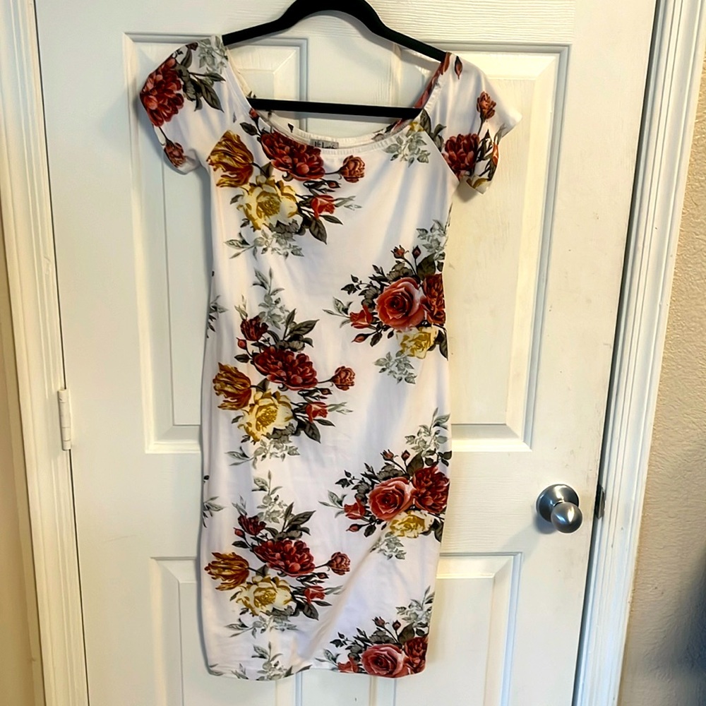 Super Soft Floral Bodycon Midi Dress